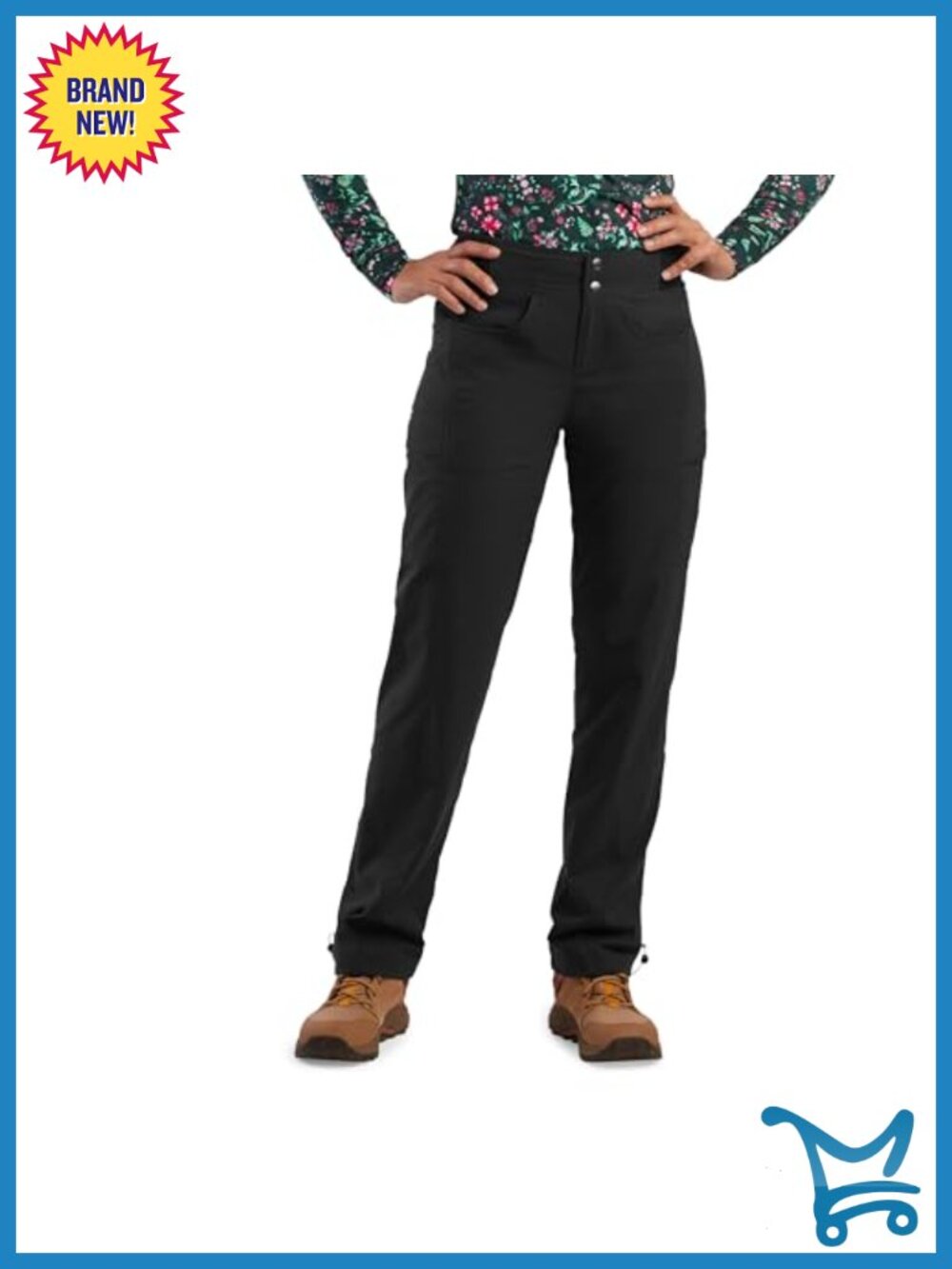 Women's Lined Hiking Pants Straight Fit UPF 50 Adjustable Hem